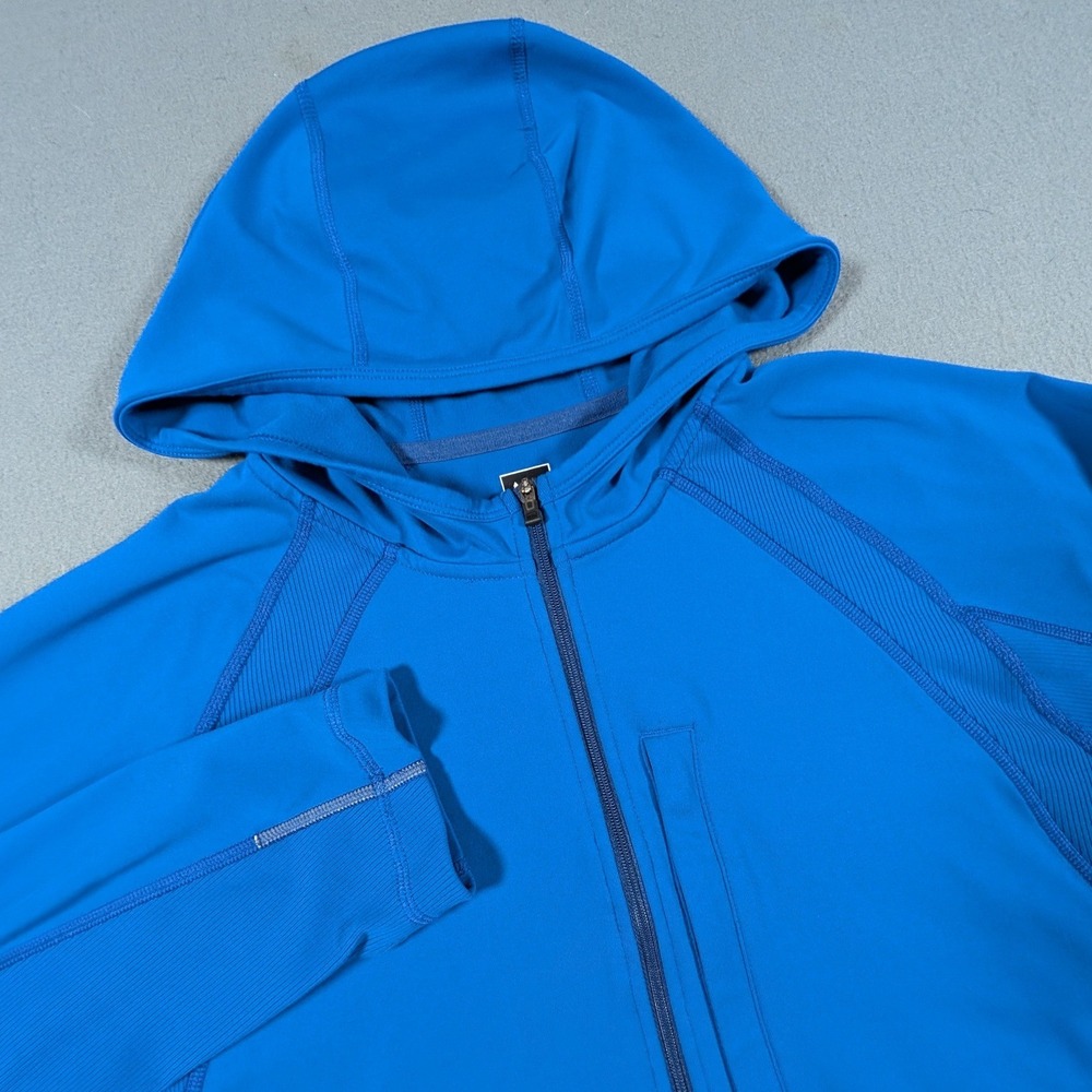 REI Quarter Zip Pullover Hoodie Mens XL Bluer Performance Thumbhole Hiking Top